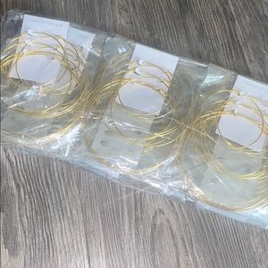 Wholesale pack of 10 Set of 3 Gold Hoop Earrings
